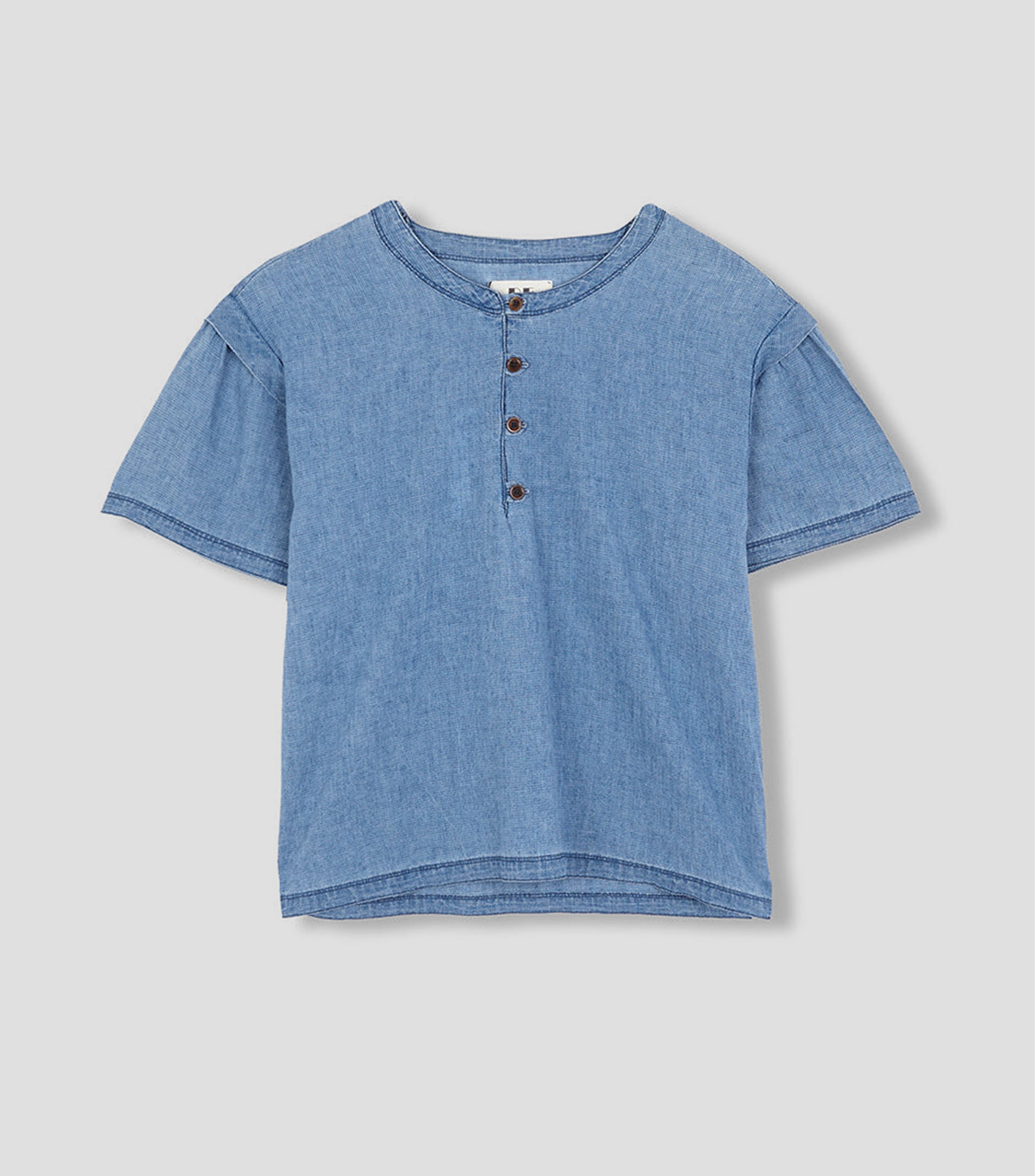 Blusa jaspeada manga corta Mujer